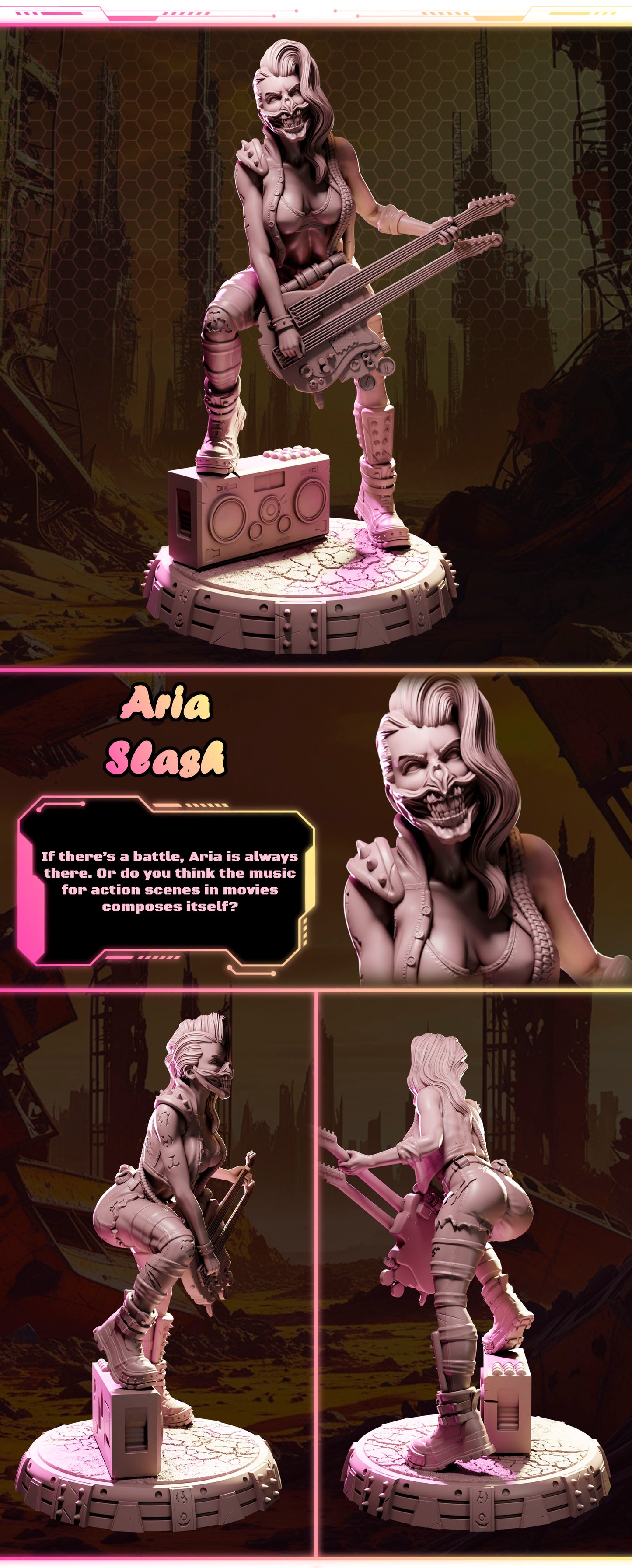 Aria Slash – Ladies of Nuke City | 3D Printed Resin Model