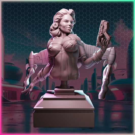 Aurora Vortex Bust – Ladies of Nuke City | 3D Printed Resin Model