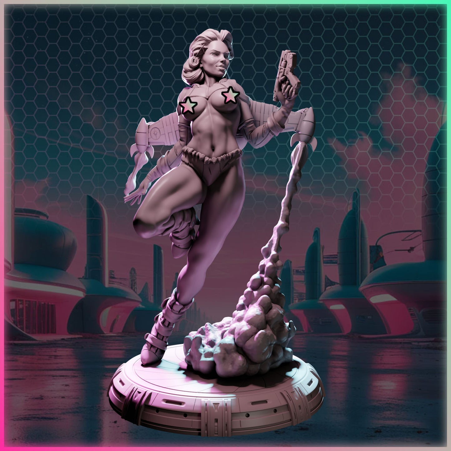 Aurora Vortex – Ladies of Nuke City | 3D Printed Resin Model