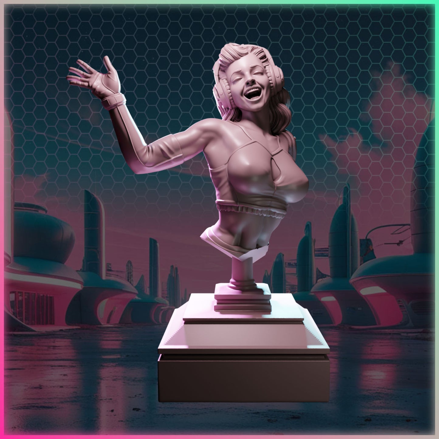 Cleo Drift Bust – Ladies of Nuke City | 3D Printed Resin Model