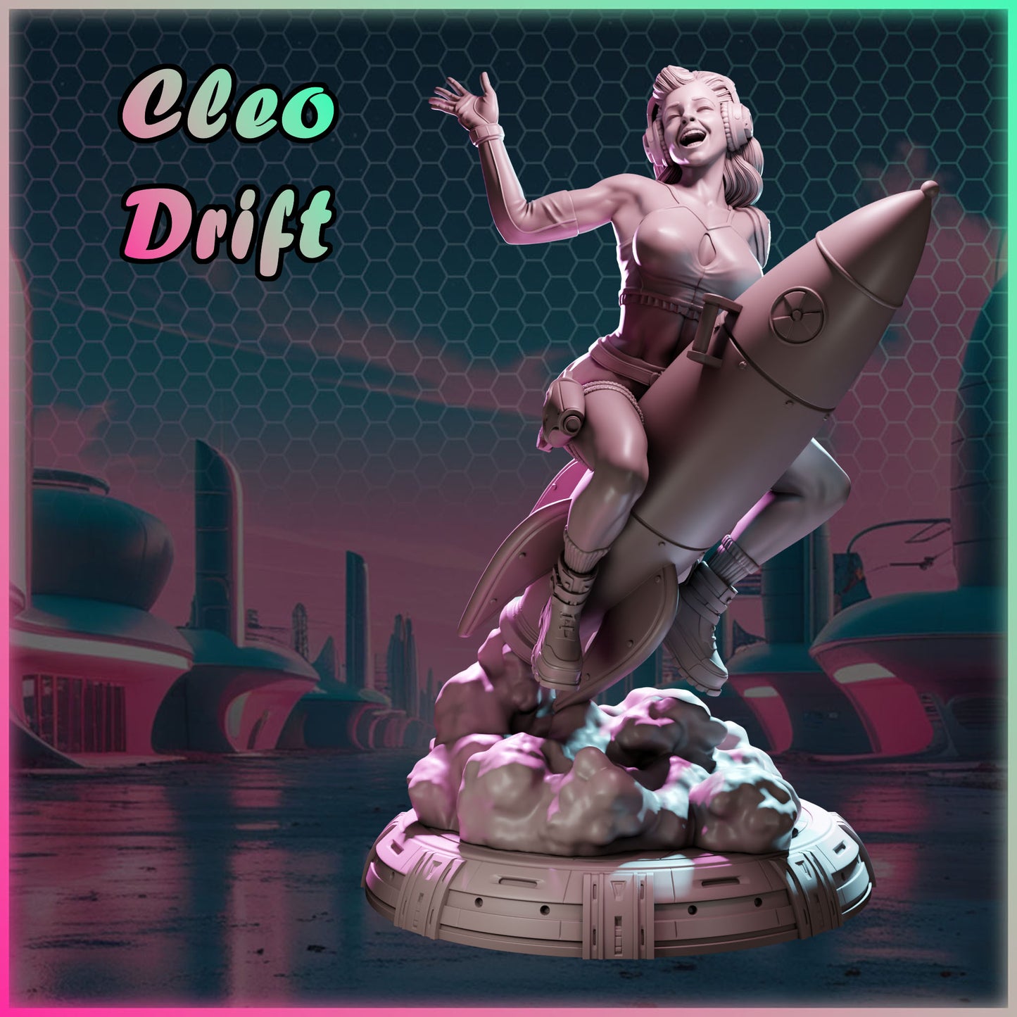 Cleo Drift – Ladies of Nuke City | 3D Printed Resin Model