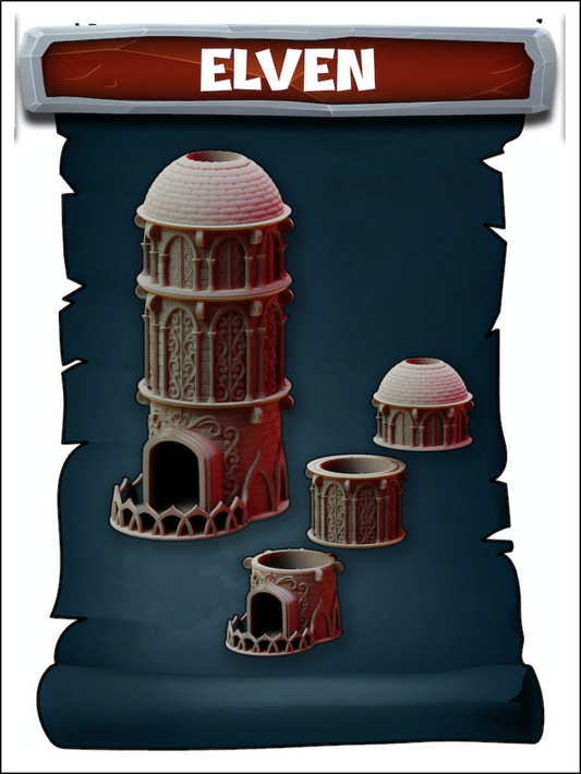 The Elven Style of The Tower of Babel Dice Tower