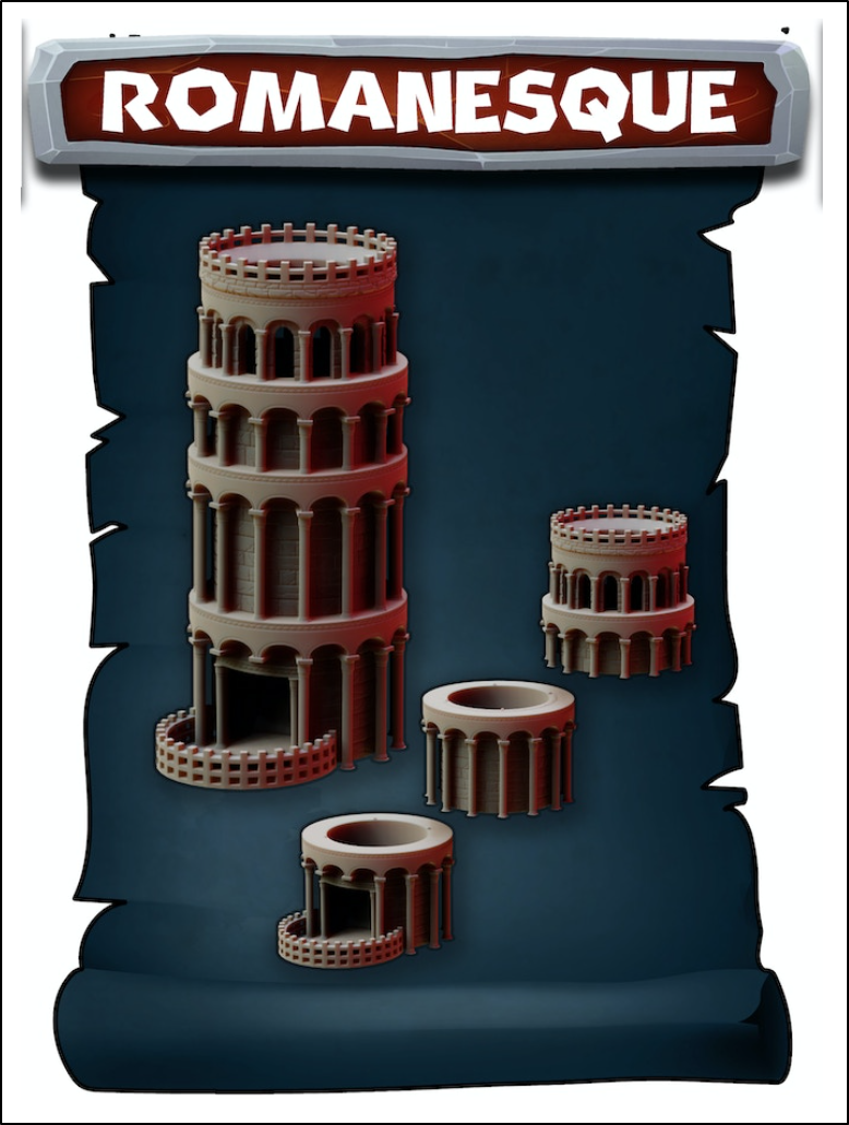 The Romanesque Style of The Tower of Babel Dice Tower