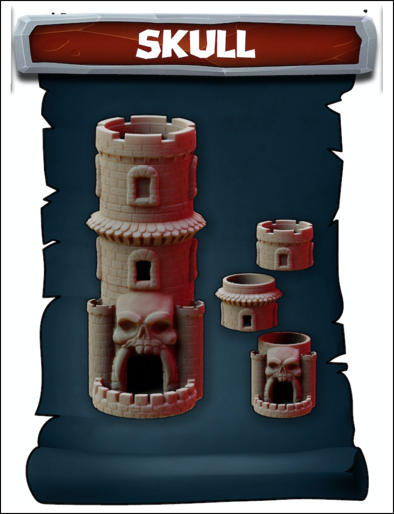 The Skull Style of The Tower of Babel Dice Tower