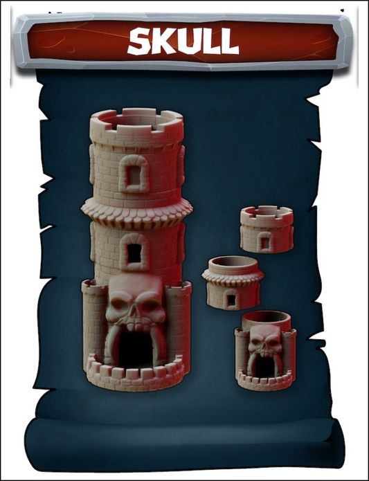 The Skull Style of The Tower of Babel Dice Tower