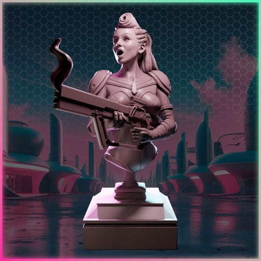 Mira Zenith Bust - Ladies of Nuke City | 3D Printed Resin Model